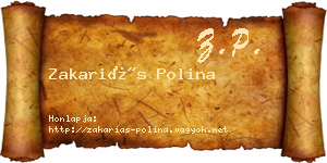 Zakariás Polina névjegykártya